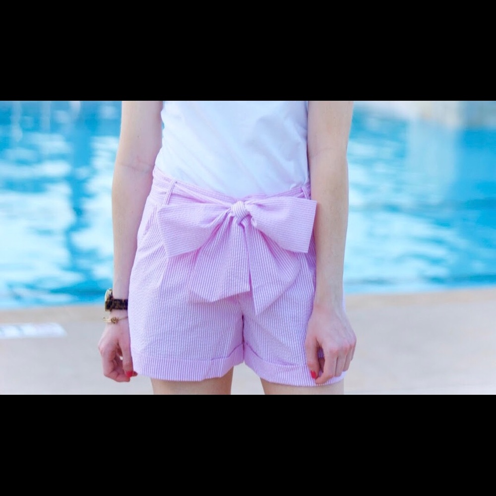 LJ Seersucker Bow Shorts